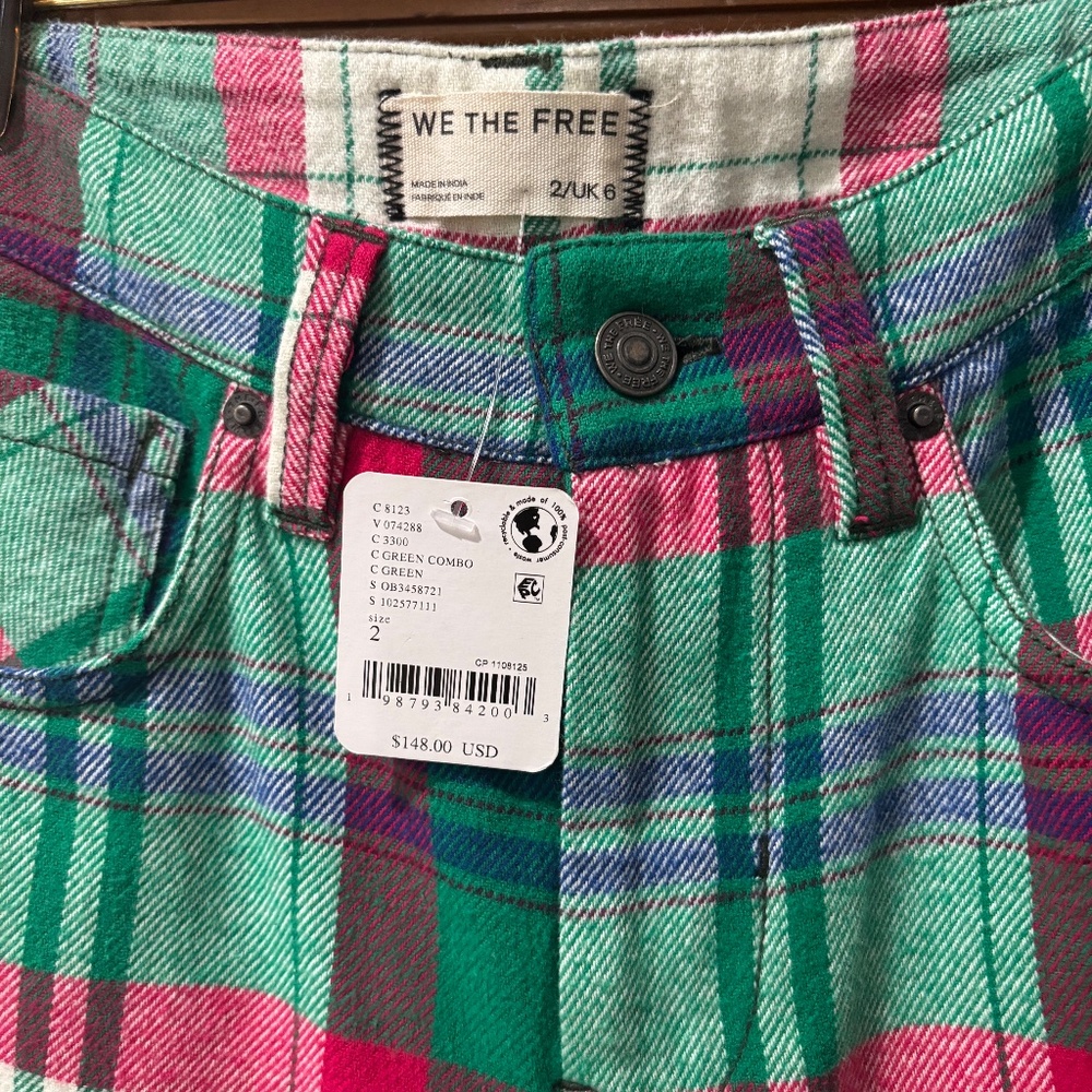 FREE PEOPLE PLAID PANTS - Picture 3 of 10